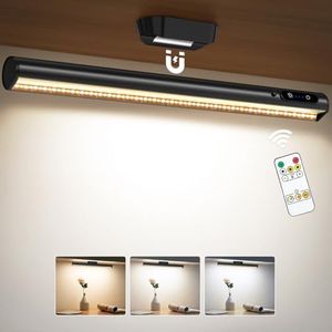Moslumin Reglette LED Cuisine Rechargeable USB, 4000mAh Lumiere Sans Fil Magnetique avec Telecommande, Lampe Murale pour Interieur, Tableau, Placard, Bureau, Sous Meuble, Miroir Salle de Bain