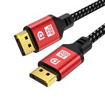 jojobnj DP Cable 6ft,DisplayPort 2.1 Cable,High Speed Display Port Cable (16K,10K,8K@60Hz,4K@144Hz,2K@240Hz) HBR3 Support 32.4Gbps, HDR 4:4:4 / HDR 10 and HDCP 2.2 for Gaming Monitor(Red)