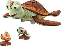 Disney Pixar Finding Nemo Toys, Crush Turtle Figure, Chat ‘n Cruise, Moving and Talking Toy, Interacts with Nemo and Squirt Smaller Figures, Gifts for Kids