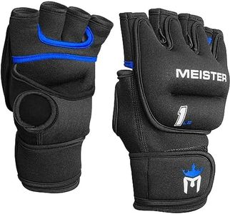 Meister Elite 1lb Neoprene Weighted Gloves for Cardio & Heavy Hands (Pair) - 1lb x 2 - Black/Blue