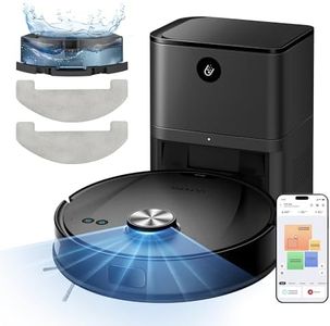 Ultenic T10 Lite Aspirateur Robot Laveur avec Station, 18000Pa Auto-Vidage, Navigation LiDAR, Cartographie Multi-étage, Connecté App-Alexa-Siri-IFTTT - Poils d’Animaux, Cheveux, Poussière et Moquette