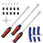 EXLECO 3Pcs Tire Spoon Tyre Lever Tool Tyre Change Tools for Motorcycle Bicycle Tire Removing + 3 Wheel Rim Protectors Tool Kit