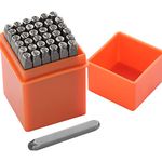 Gueenky 37 Pcs Number and Letter Punch Set, 3mm Metal Stamping Tool Set, A-Z, 0-9, &, Heart Shape, Letter Number and Symbols Stamp Punch for Stamping Metal Wood Plastic Leather