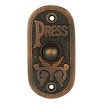 A29 Wired Doorbell Button Chime, Push Button in Oil Rubbed Bronze Doorbell Chime Finish, Vintage Door Bell Button Design, Easy Installation, 3 1/8" X 1 1/2"