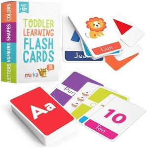 merka Cartes Flash de l'alphabet pour Les Tout-Petits de 2 à 4 Ans - Apprendre Les Couleurs, Les Formes, Les Chiffres, Les Animaux, Les Lettres ABC et Les Mots à Vue - 58 Cartes illustrées