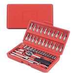 AVIRA Premium 46 In 1 Pcs Tool Kit & Screwdriver Electrical Tool Kit For Home Use Multipurpose Power Tools And Hand Tools Socket Set Drill Bit Set For Wall Metal Wood Multi-Purpose Tool Case