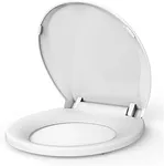 GarveeTech Toilet Seat, Sturdy Round Toilet Seat With Soft Close Mechanism - Effortless Installation and Cleaning, Secure Fit for Most Toilets - Classic White Finish