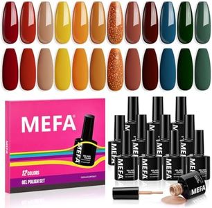 MEFA Smalto Semipermanente Unghie 12 Colori, Rosso Nudo Giallo Arancione Marrone Verde Glitter Smalti Semipermanenti per Unghie, Soak-Off UV Gel Nail Art Smalto Gel Professionali Kit, 7ml