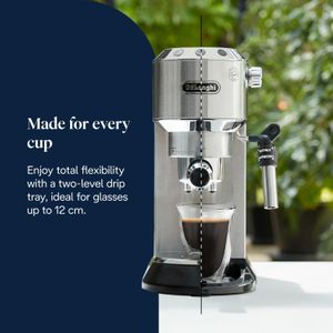 DeLonghi Dedica Espresso Machine – Silver Compact Coffee Maker
