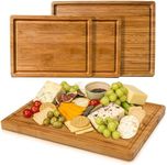 Bamboo Cutting Boards for Kitchen - Bamboo Cutting Board Set of 3, Serving Board Set, Cutting Board Wood, Boucher Block,Cutting Board Wood,Wooden Chopping Board,Wooden Cutting Board Set