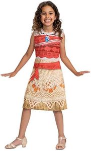 Disney Official Standard Princess Vaiana Costume Girls, Maui Costume Children, Moana Costume Dress, Carnival Fancy Dress Costume for Girls Birthday XS