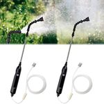 2 Pack Curved Electric Plant Sprayer Battery Powered Sprayer Wand Rechargeable Portable Garden Sprayer with Adjustable Spout Water Sprayer Telescopic Watering Wand with 10 ft Hose for Gardening