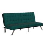 DHP Emily Convertible Futon, Green Velvet