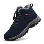 Womens Snow Boots Warm Ankle Booties Waterproof Comfortable Slip On Outdoor Fur Lined Lining Winter Shoes for Women (Blue, adult, women, numeric_8_point_5, numeric, us_footwear_size_system, medium)