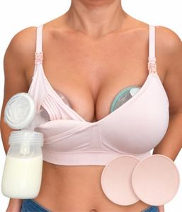 Supermom Silhouette with Removable Pads, Pumping Bra Hands Free, Adjustable Pumping & Nursing Bra for All Breast Pumps