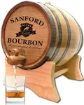 Personalized 10 Liter Oak Bourbon Aging Barrel with Wood Stand, Bung & Spigot (2.5 gallon) - Age Cocktails, Bourbon, Whisky, Rum, Tequila, Mead Wine - Custom Wooden 10L Mini Whiskey Barrels (B400)