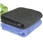 HEELIUM Bamboo Bath Towel | Lightweight & Quick Drying | Ultra Absorbent Towel | 140 x 70 cm - 400 GSM | Pack of 2 - Iris, Grey