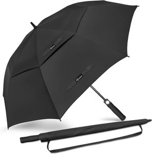 NINEMAX 68" Golf Umbrella – Large, Windproof, Black