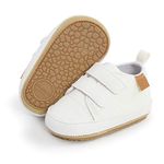 RVROVIC Baby Boys Girls Sneakers Anti-Slip Oxford Loafer Flats Infant Toddler PU Leather Soft Sole Baby Shoes(12-18 Months,Toddler,3-White)