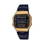 Casio Vintage A168WEGB-1BDF Black Digital Dial Black Stainless Steel Band D148