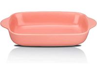 Trifecta Ceramics baking dish Matte-colored rectangular casserole dish with Handle for Oven Ceramic Baking Pan Lasagna Casserole Pan Individual Bakeware 9x5 inch (Pink Pack - 1)