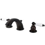 Kingston Brass KB975B Victorian Widespread Lavatory Faucet, Oil-Rubbed Bronze, 8-Inch Adjustable Center