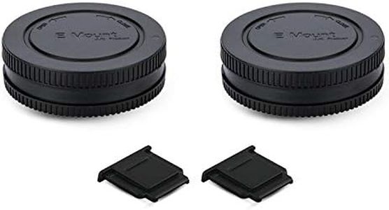 Rear Lens Cap Cover & Body Cap Cover Kit with Hot Shoe Cover for Sony A6000 A5100 A6300 A6400 A6500 A5000 A7 A7II A7III A7R A7RII A7RIII A7SII A7S A9 A3000 NEX-6 and More Sony E Mount Camera & Lens