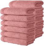 Classic Turkish Towels CTT - Premium Washcloths 12 Pack Set, 100% Turkish Cotton, Highly Absorbent & Quick Dry, Face Towels Wash Cloths for Hotel, Spa & Gym | 12"x12" (Coral)