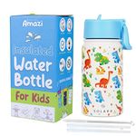 SOLARA Water Bottle for Kids 450ml, Kids Water Bottle, Sipper Bottle for Kids, Thermosteel Kids Bottle, Stainless Steel Water Bottle for Kids, Straw Bottle for Kids, Dino