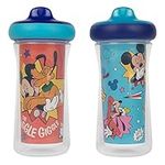 The First Years Disney Mickey Mouse Kids Insulated Sippy Cups - Dishwasher Safe Spill Proof Toddler Cups - Ages 12 Months and Up - 9 Ounces - 2 Count