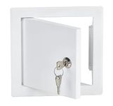 15x15 cm / 6x6 inch White Metal Access Panel - Access Door - Inspection Flap with Key Lock