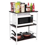 Fortune Blu Microwave Rack 3 Layer Oven Stand Rack Shelf/Kitchen Rack/Storage Shelf for Home Office Printer Desk Containers Kitchen Rack/Multipurpose Microwave Stand Rack (Brown-White)