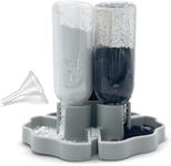 Hermit Crab Gravity Feeder - 3 Well feeders - Gray for Greensand, Oyster Shell Flour and Worm castings by Snout and Shell