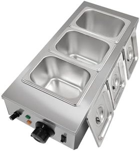 3 Tanks Chocolate Melter, Chocolate Tempering Machine with Lid and Temperature Limiter, Electric Chocolate Melting Pot for Milk Coffee Cheese, 1200W