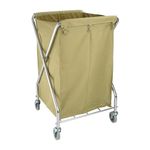 Jantex Servo-X Linen Trolley 220 Litre, Folding Hotel Dirty Linen Trolley, Dirty Washing Trolley, Dimensions: 985(H) x 620(W) x 620(D)mm, Fabric Bag Unclips from Frame, 4 Swivel Castors | L616