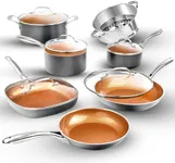 Gotham Steel 12 Pc Ceramic Pots and Pans Set Non Stick, Kitchen Cookware Sets, Pot and Pan Set, Ceramic Cookware Set, Non Toxic Cookware Set, Non Stick Pots and Pan Set, Oven Dishwasher Safe - Copper