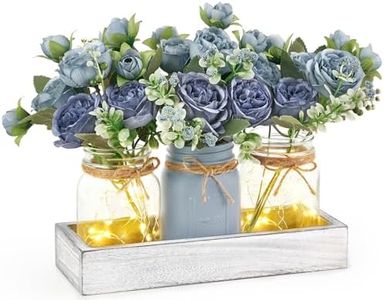 Mkono Mason Jar Lights Centerpieces for Tables Dining Room Farmhouse Decor
