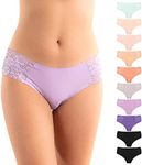 Pretty Sweet Basics Womens Laser Cut Bikini Cheeky Hipster Panties, Pack of 10