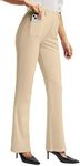 Rammus Womens Yoga Dress Pants with Pockets Stretch Work Pants for Women Bootcut Slacks for Business Office Casual