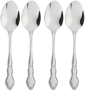 Oneida Dover Fine Flatware Teaspoons, Set of 4 , 18/10 Stainless Steel, Silverware Set, Dishwasher Safe