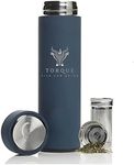 Stainless Steel Insulated Tea Infuser for Loose Leaf Tea, Iced Coffee and Fruit-Infused Water - Leakproof-Heatproof Tea Tumbler with Infuser - Thermos Travel Mug 500ml (Blue)