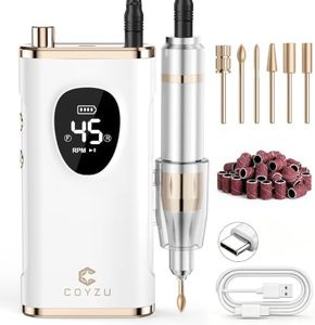 COYZU Professional Electric Nail Drill Rechargeable Nail File with Bits