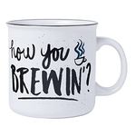 Friends How You Brewin Ceramic Camper-Style Coffee Mug, 20 Ounces