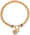 Nine West Women's Boxed Bracelet Pave Heart Stretch, One Size, Base Metal