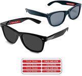 Spec Stickers - Name Tags Sticker for Sunglasses, Personalized Vinyl Name Tag, Laminated Custom Sticker, 4 Sets of 2 Customized Stickers in Different Sizes (Red)