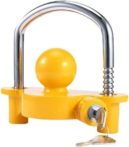 Trailer Hitch Security Lock,U-Shaped Universal Ball Hitch Lock,Hitch Security Adjustable Lock for Enhanced Caravan Security,Fits 1-7/8",2”, 2-5/16" Coupler,Share The Same 2 Keys