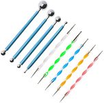 Levin Dotting Tools 9Pcs Ball Embossing Stylus Set for Mandala Rock Painting Pottery Clay Modeling Carbon Transfer Paper Nail Art Ornaments Art Craft DIY(4 Ball Tools & 5 Acrylic Dotting Tools)