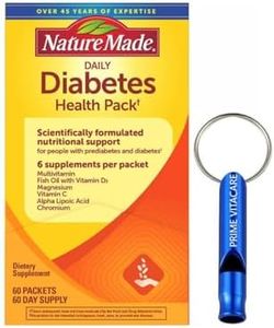 Generic Nature Made Diabetes Health Pack, 60 Packets + Bundle with VITACARE Emergency Whistle Keychain for Ourdoor