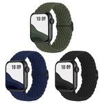 Joehwerr 3-Pack Anti-Slip Braided Strap Compatible for Apple Watch Straps Women 40mm 41mm 38mm 42mm 44mm 45mm 46mm 49mm, Adjustable Elastic Stretchy Strap for iWatch SE Ultra 10 9 8 7 6 5 4 3 2 1