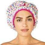 Betty Dain Fashionista Collection Mold Resistant Lined Shower Cap, Deco Dots